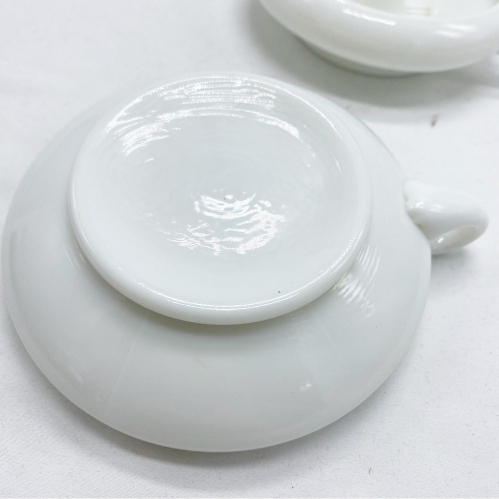Fenton Vintage Milk Glass Chamber Candlestick Holders Finger Loop Set of 2 - Picture 6 of 9